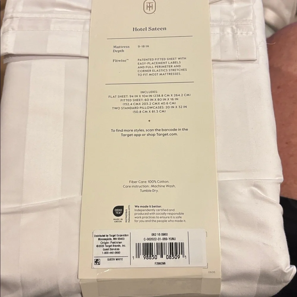 Threshold Hotel Collection Queen 800 Thread Count Damask Sheet Set White New